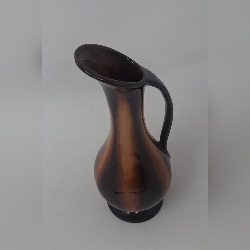 Huronia Pottery Bud Vase Pitcher Glaze Brown & Caramel Native Indian Canada 9" - Picture 4 of 11